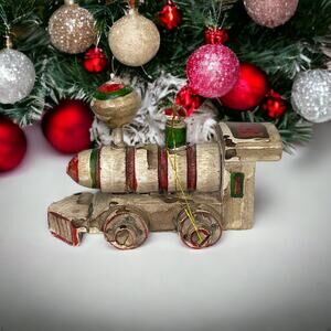 Vintage Enesco Train Engine Christmas Tree Ornament